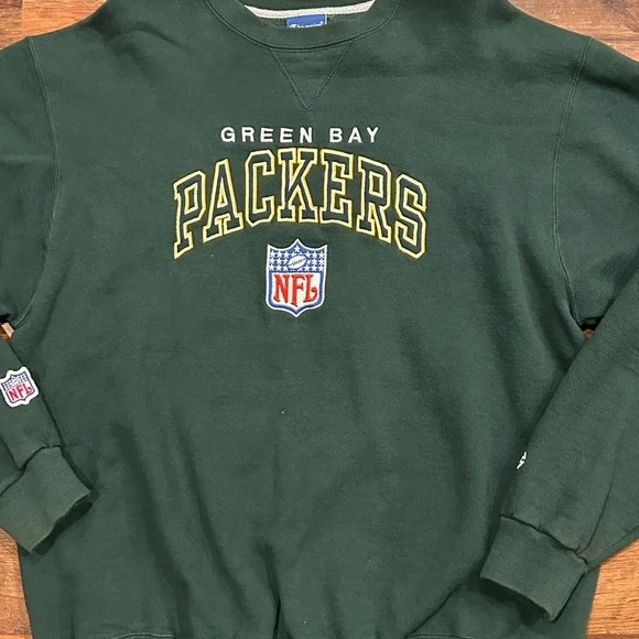 Vintage Green Bay Packers Embroidered Crew Neck Size Large Men’s Women’s - Picture 2 of 8